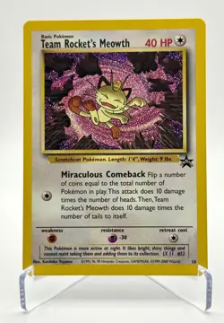 2000 Pokemon TCG Team Rocket’s Meowth Black Star Promo #18 – WotC Vintage - Image 1
