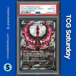 2021 POKEMON SWSH CHILLING REIGN GALARIAN MOLTRES V ALT ART 177/198 PSA 10 - Image 1