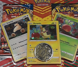 2021 Pokemon TCG Snorlax Morpeko Applin Promo Coin Booster Packs Sealed Nintendo - Image 2