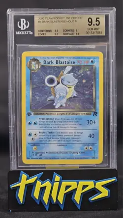 2000 Pokemon Team Rocket 1st Ed Dark Blastoise 3 Holo *SWIRL!* GEM MINT BGS 9.5 - Image 1