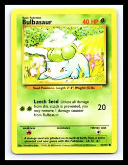 💥 Bulbasaur | Pokemon TCG 1999 | (Base Set) Non Holo Vintage # 44/102 - Image 1