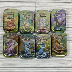 Pokemon TCG Prismatic Evolutions Complete Set of 8 Sealed Mini Tins - Image 1
