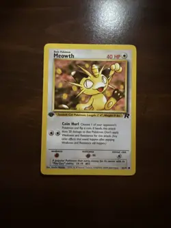 Meowth 62/82 1st Edition Team Rocket Pokemon LP - Image 1