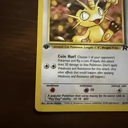 Meowth 62/82 1st Edition Team Rocket Pokemon LP - Image 5