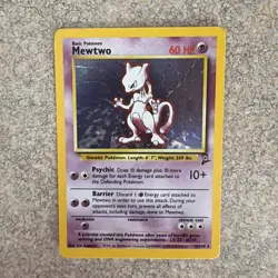 Mewtwo HOLO 10/130 Base Set 2 VINTAGE 2000 Pokemon - MP+/LP- - Image 1