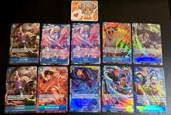 (10) One Piece Alt Art Blue Lot | Luffy, Sanji, Mr. 3, Crocodile (Blue) English - Image 1