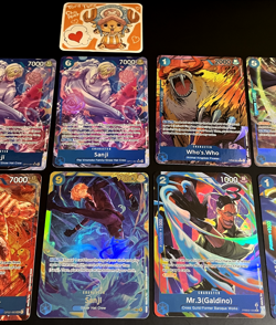 (10) One Piece Alt Art Blue Lot | Luffy, Sanji, Mr. 3, Crocodile (Blue) English - Image 3