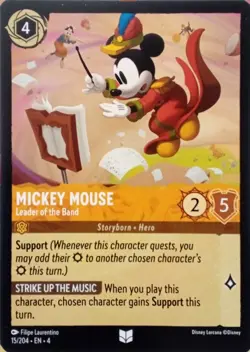 15/204 MICKEY MOUSE LEADER OF THE BAND URSULAS RETURN DISNEY LORCANA CARD - Image 1