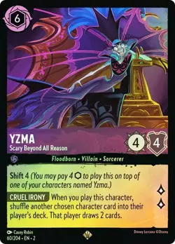 Disney Lorcana Yzma Scary Beyond All Reason 60/204 COLD fOIL Rise OF Floodborn - Image 1