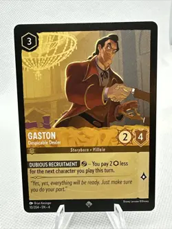 Gaston Despicable Dealer 10/204 Disney Lorcana Ursula’s Return Super Rare - Image 1