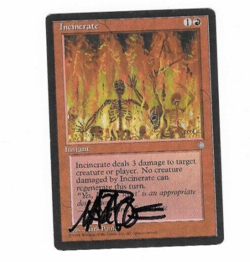 Incinerate Ice Age Mark Poole Signed Black Ink Vinatge Magic the Gathering Card - Image 3