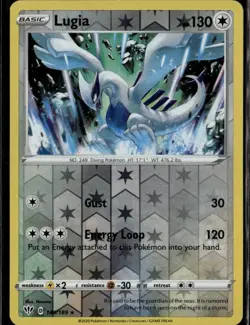Lugia Rare SWSH03: Darkness Ablaze 140/189C olorless Reverse Holo Pokemon Card - Image 1