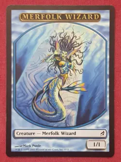 Magic The Gathering LORWYN MERFOLK WIZARD token card MTG - Image 1