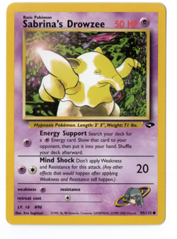 Sabrina's Drowzee 95/132 Pokemon Card TCG Gym Challenge Common NM - Image 1