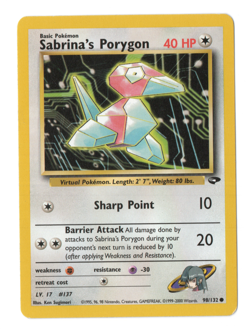 Sabrina's Porygon 98/132 Pokemon Card TCG Gym Challenge Common LP - Image 1
