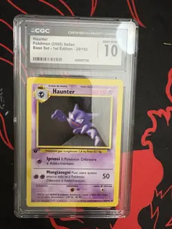 1st Edition Haunter 1999 Base Set Unlimited Pokemon Card 29/102 CGC 10 - Image 1