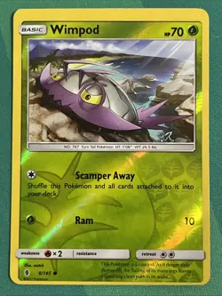 [Miscut Error - Alignment Dot] Pokemon Card Wimpod (8/145) Guardians Rising NM - Image 1