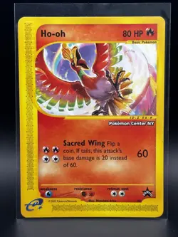 Ho-Oh # 52 WOTC Black Star PROMO "Pokemon Center NY" Stamped Card E- Reader - Image 1