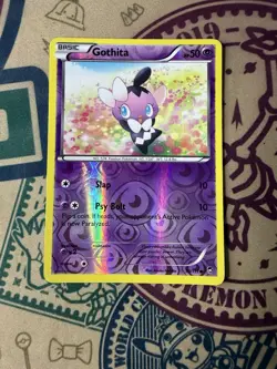 REVERSE HOLO Gothita 39/111 XY Furious Fists Pokemon Card - Atsuko Nishida - Image 3