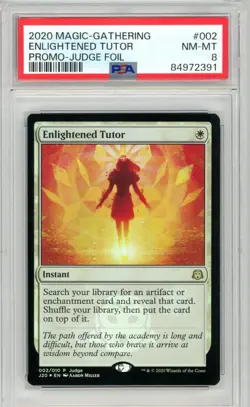 Enlightened Tutor - Foil Judge Promo Gift Card Magic MTG - PSA 8 (pop 3) - Image 1