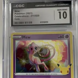Mew Celebrations 011/025 CGC 10 Holo Rare Pokemon Card 60 HP - Image 3