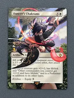 Dancer's Chakrams MTG Final Fantasy Commander Hand Painted Extended Altered Art - Image 1