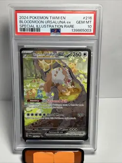2024 Pokemon SV Twilight Masquerade Bloodmoon Ursaluna ex #216/167 PSA 10 - Image 1