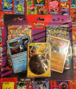 Pokemon TCG Blister 2 Pack Twilight Masquerade & Surging Sparks Sealed Zapdos - Image 1