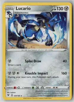 Lucario 120/185 Pokemon Vivid Voltage Rare Card Lightly Played (LP) 1 - Image 1