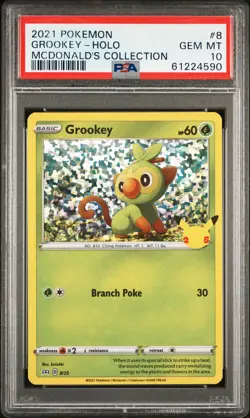 2021 POKEMON MCDONALD'S COLL #8 GROOKEY-HOLO PSA 10 - Image 1