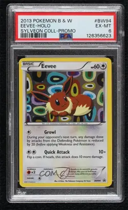 Eevee Pokemon Black & White Black Star Promo PSA 6 - Image 1