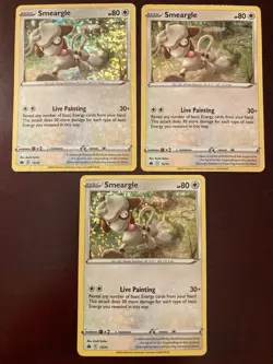 3x Smeargle 15/15 2022 McDonald's Happy Meal Promo Holo Pokemon TCG Card - Image 1