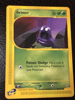 Pokemon TCG Grimer Aquapolis Non-Holo Card 79/147 Vintage Nintendo - Image 1