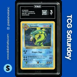 1999 POKEMON BASE SET SHADOWLESS #6/102 GYARADOS HOLO TAG 3 - Image 1