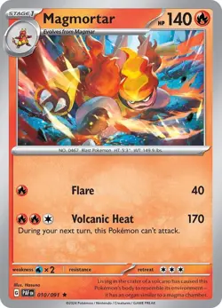 Magmortar 010/091 Reverse Holo Rare LP - Pokemon TCG S&V Paldean Fates PAF - Image 4