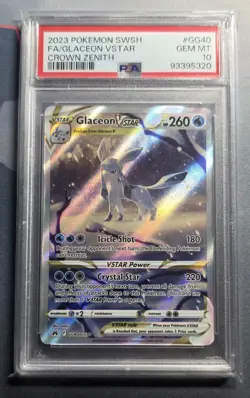 Pokemon Glaceon VSTAR GG40 Crown Zenith Galarian Gallery Full Art Holo PSA 10 - Image 1