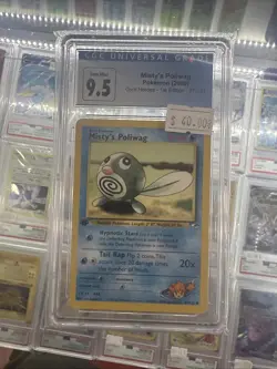 POKEMON CGC 9.5 MINT+ Misty's Poliwag 87/132 1st Edition Gym Heroes 2000 Graded - Image 1