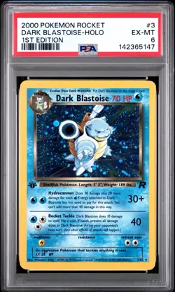 2000 Pokemon Team Rocket Dark Blastoise Holo 1st Edition 3/82 PSA 6 EX-MT - Image 1