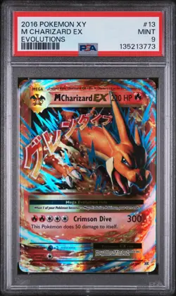 M Charizard EX Ultra Rare Pokemon TCG Evolutions 13/108 PSA 9 MINT - Image 1