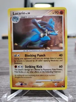 Lucario LV. 39 2/17 POP Series Promo 8 Pokemon TCG Rare 2008 LP - Image 1