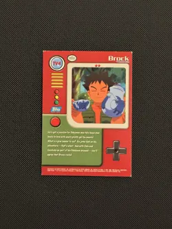 1999 Pokemon Topps TV Animation Brock TV4 Lightly Played HOLO FOIL - Image 2