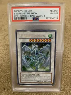 Yu-Gi-Oh! 2008 Stardust Dragon Collectible Tins Wave 1 #EN001 PSA 8 RARE - Image 1