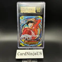 CGC PRISTINE 10 Monkey D. Luffy OP07-109 SR Promo ONE PIECE DAY 2024 Japanese 85 - Image 1