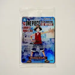 2026 ONE PIECE College Basketball US VOYAGE Promo Card P-055 Luffy + Poster - Image 1