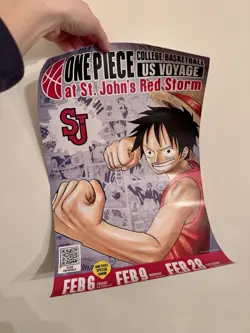 2026 ONE PIECE College Basketball US VOYAGE Promo Card P-055 Luffy + Poster - Image 3
