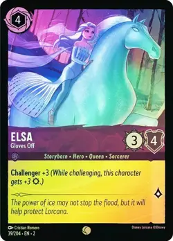 Disney Lorcana Elsa Gloves Off 39/204 Cold Foil Rise of the Floodborn Amethyst - Image 1