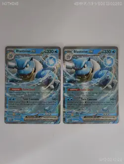 Pokemon TCG Blastoise ex Scarlet & Violet-151 009/165 Holo Double Rare X2 Cards - Image 1