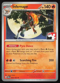 Pokemon Infernape - 033/167 Prize Pack Series Cards Non-Holo Pack Fresh - NM - Image 1
