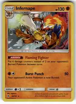 Infernape 59/131 SM - Forbidden Light LP Pokemon Card TCG - Image 1