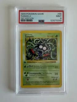 Pokemon Card 1st Edition Tangela PSA 9 Mint, Base Set #66, WOTC 1999 (1) - Image 1